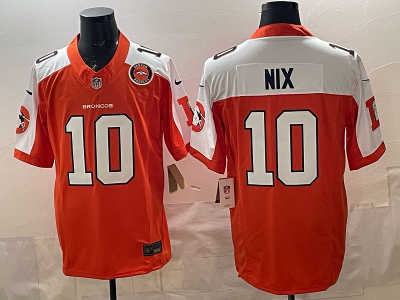 Men 2026 Denver Broncos #10 Nix Orange three generations Nike Limited NFL Jersey style 02